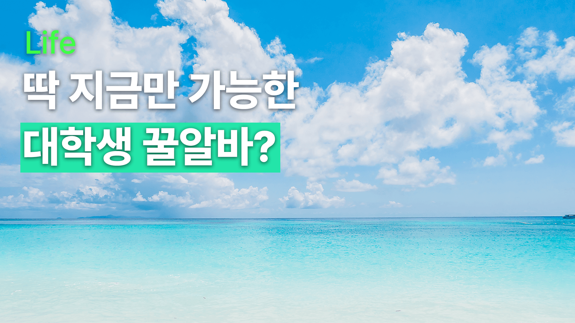 딱 지금만 가능한 대학생 여름방학 알바 추천