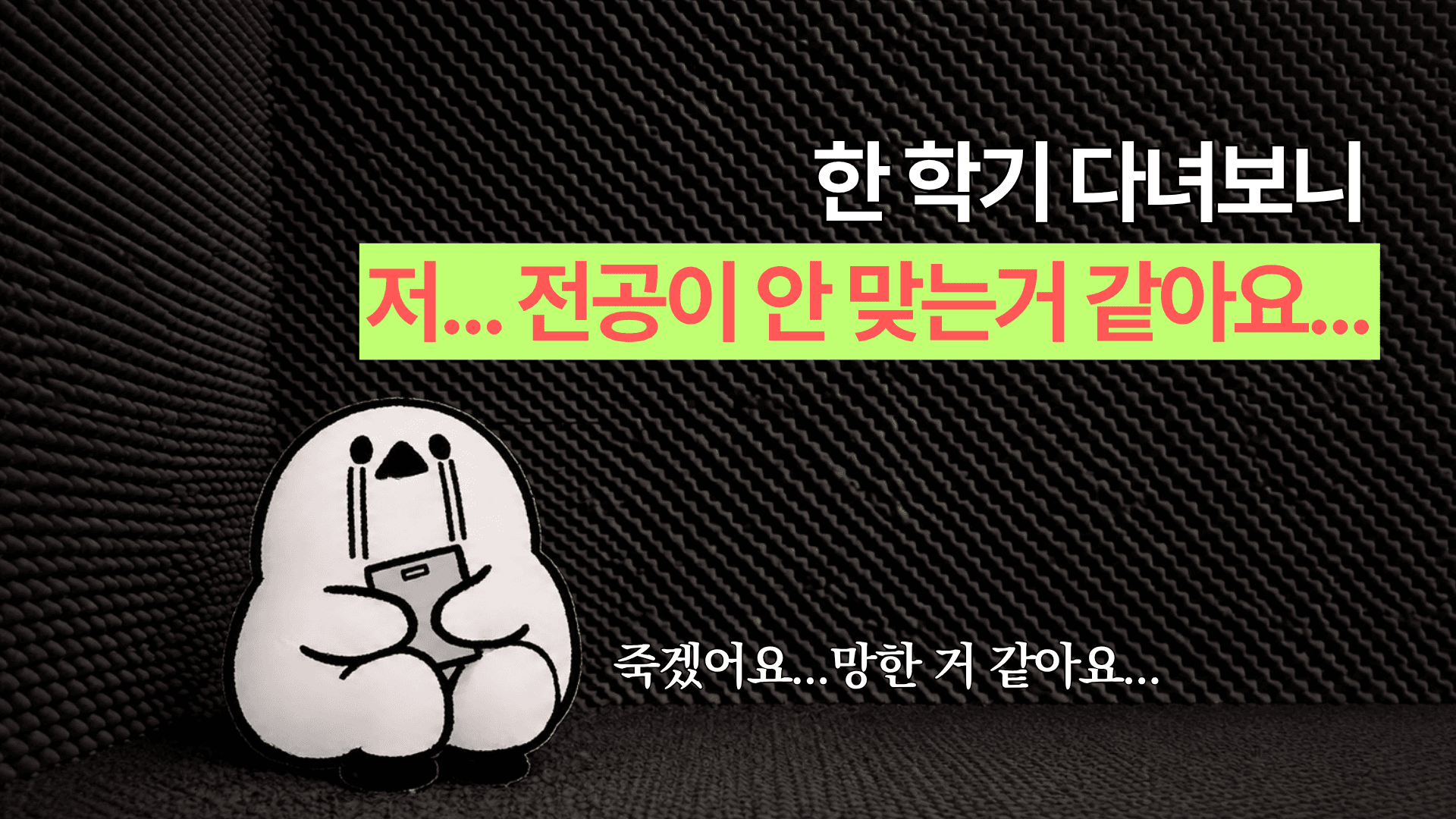 한 학기 다녀보니, 저… 전공이 안 맞는 것 같아요.
