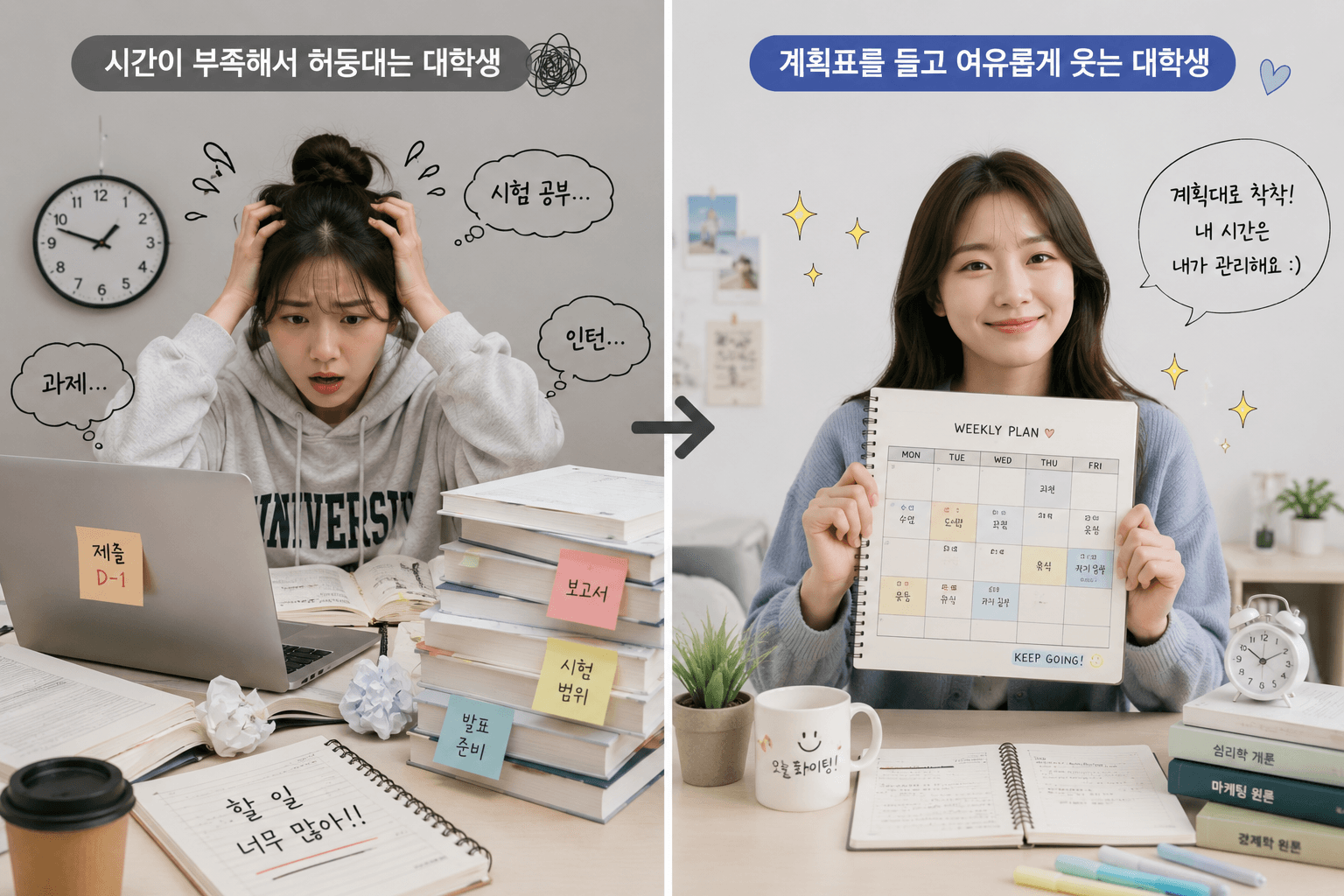 24시간을 아깝지 않게, 알뜰하게 쓰는 대학생 시간관리 꿀팁