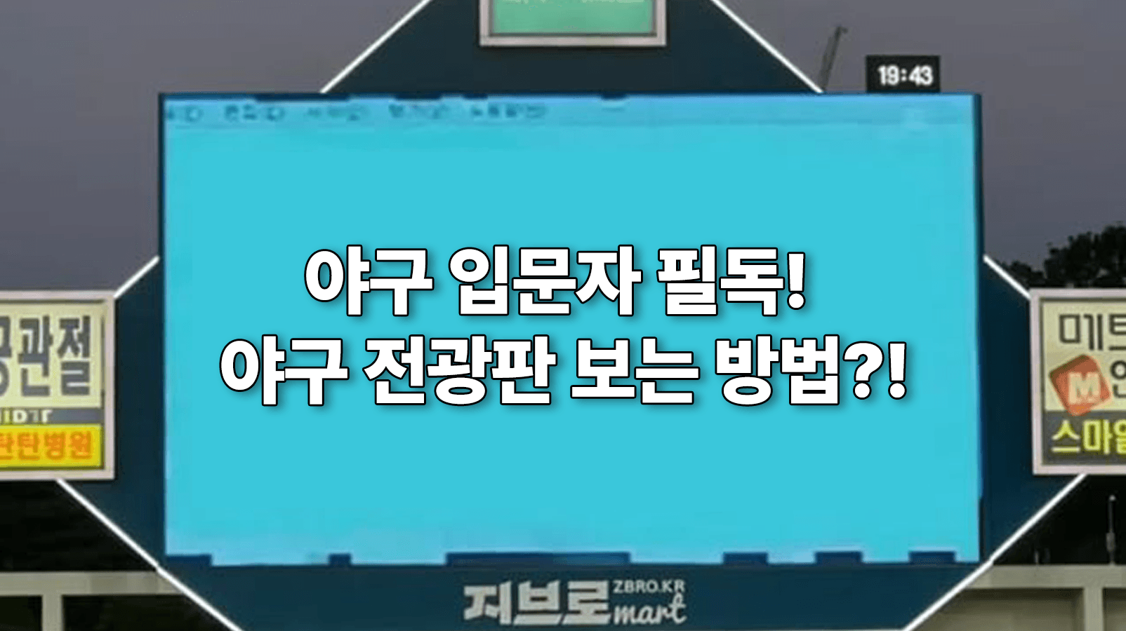 야구 입문자 필독! 야구 전광판 보는 방법?!